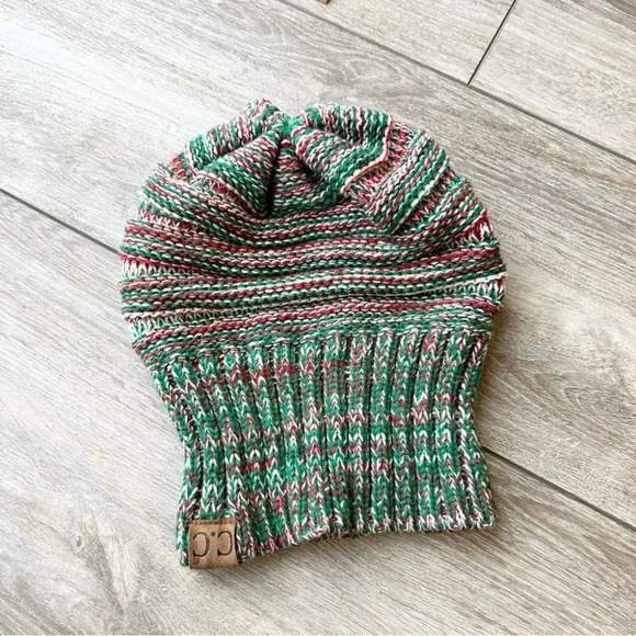 C.C Hat Oversized Baggy Slouch Thick Warm Cap Hat Skully Mixed Cable Knit Beanie - Picture 8 of 12